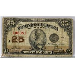 1923 CANADIAN SHINPLASTER