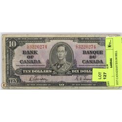 1937 CANADIAN $10.00 BILL