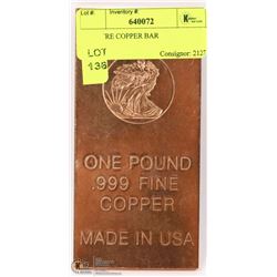1LB PURE COPPER BAR