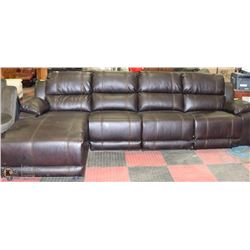 NEW 125" X 67" BROWN LEATHERETTE 4PCS SECTIONAL