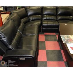 NEW BLACK LEATHERETTE ELECTRIC RECLINING SECTIONAL