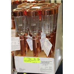 LOT OF 12 COPPER SOLAR PATHWAY STAKE LIGHTS  NEW
