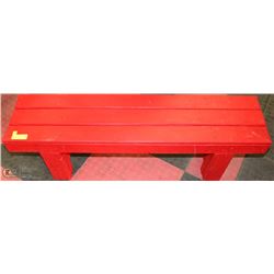RED BACKLESS BENCH