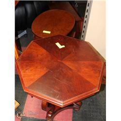 ASSORTMENT OF CHERRY COLOR WOOD END TABLES