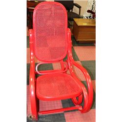 RED WOOD ROCKING CHAIR