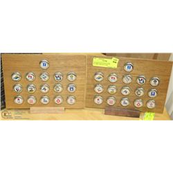 2 PLAQUES OF COLLECTIBLE OLYMPIC BOTTLE CAPS