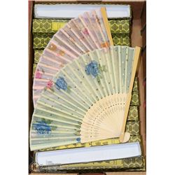 36PCS HANDPAINTED AND CLOTH HANDHELD FANS
