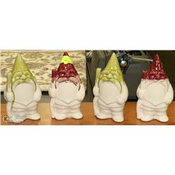 CERAMIC GNOME PARTY OF FOUR
