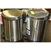Image 1 : TWO 11" TALL 5L METAL GARBAGE CANS