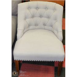 GREY FABRIC ACCENT CHAIR