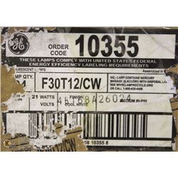 BOX OF FLUORESCENT LIGHT BULBS