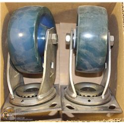 PAIR OF 5" HEAVY-DUTY SWIVEL CASTORS
