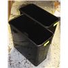 Image 1 : 2 BLACK METAL WASTE CANS 16X8