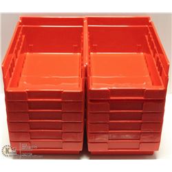12 RED SMALL STORAGE BINS