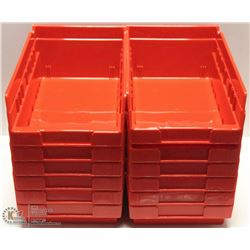 12 RED SMALL STORAGE BINS
