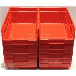 12 RED SMALL STORAGE BINS