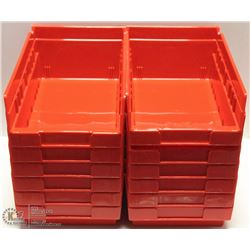 12 RED SMALL STORAGE BINS