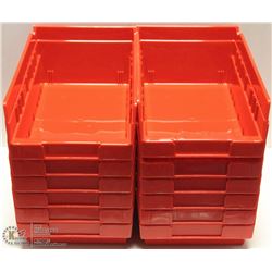 12 RED SMALL STORAGE BINS