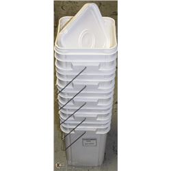 LOT OF 5 SQUARE PAILS W/ LIDS