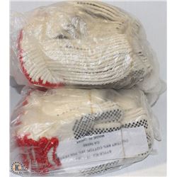 3 BUNDLES OF COTTON GLOVES WITH PVC BEATING