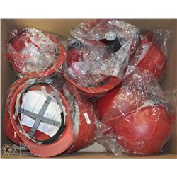 LOT OF 9 NEW IRON-WORKER HARDHATS W/ LINERS