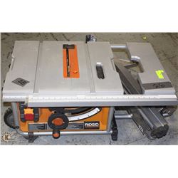 #28-RIDGID TABLE SAW ON WHEELS WITH MOTOR &