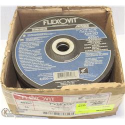 BOX OF 10 FLEXOVIT 7"X1/4"X7/8" ANGLE GRINDER DISC
