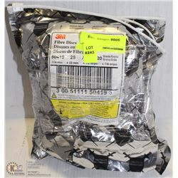 LOT OF 75 3M FIBER SANDING DISCS