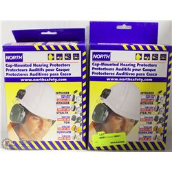 2 PAIRS OF NORTH CAP MOUNTED HEARING PROTECTORS