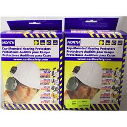 2 PAIRS OF NORTH CAP MOUNTED HEARING PROTECTORS