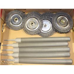 FLAT OF NEW FILES AND NEW STEEL WIRE WHEELS