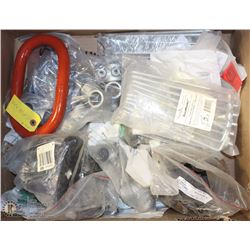 FLAT OF ASST FASTNERS, HOOKS, AND SPACERS