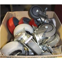 FLAT OF ASST SIZED CASTORS