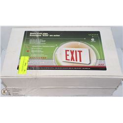 LOT OF 2 NEW STEEL EXIT SIGNS