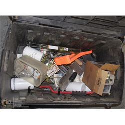 #42-LOCKABLE CARPENTRY /TOOL BOX WITH ASSORTED