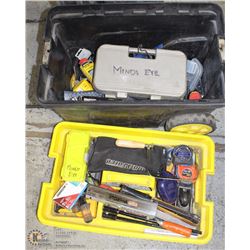 STANLEY TOTE FILLED W/ ASST CARPENTERS TOOLS