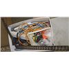 Image 1 : #59- BOX WITH ASSORTED HOUSEHOLD MISC AND TOOLS