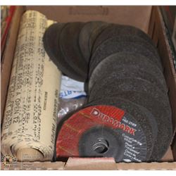FLAT OF ABRASIVE GOODS INCL 180 SANDING SHEETS, 18