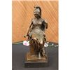 Image 1 : Female Greek Warrior Bronze Sculpture on Marble base Statue