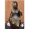 Image 2 : Female Greek Warrior Bronze Sculpture on Marble base Statue
