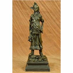 Native American Indian Woman LostWax Bronze Statue