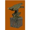 Image 1 : Falcon American Eagle Bronze Sculpture on Marble Base Statue