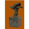 Image 3 : Falcon American Eagle Bronze Sculpture on Marble Base Statue