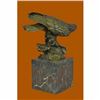 Image 5 : Falcon American Eagle Bronze Sculpture on Marble Base Statue