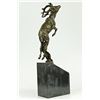Image 4 : Male Deer Stag Buck Jumping Bronze Sculpture Wild Life on Mrable Base Statue