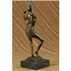 Image 3 : Egyptian Dancer With Exotic Costume Bronze Sculpture on Marble base Statue