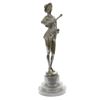 Image 1 : Banjo Woman Music Bronze Sculpture on Marble base Statue