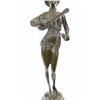 Image 3 : Banjo Woman Music Bronze Sculpture on Marble base Statue