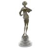 Image 8 : Banjo Woman Music Bronze Sculpture on Marble base Statue