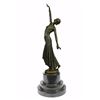 Image 1 : Egyptian Dancer Bronze Statue on marble base Sculpture